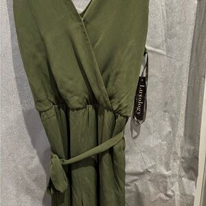 Luxology Olive Green V-Neck jumpsuit